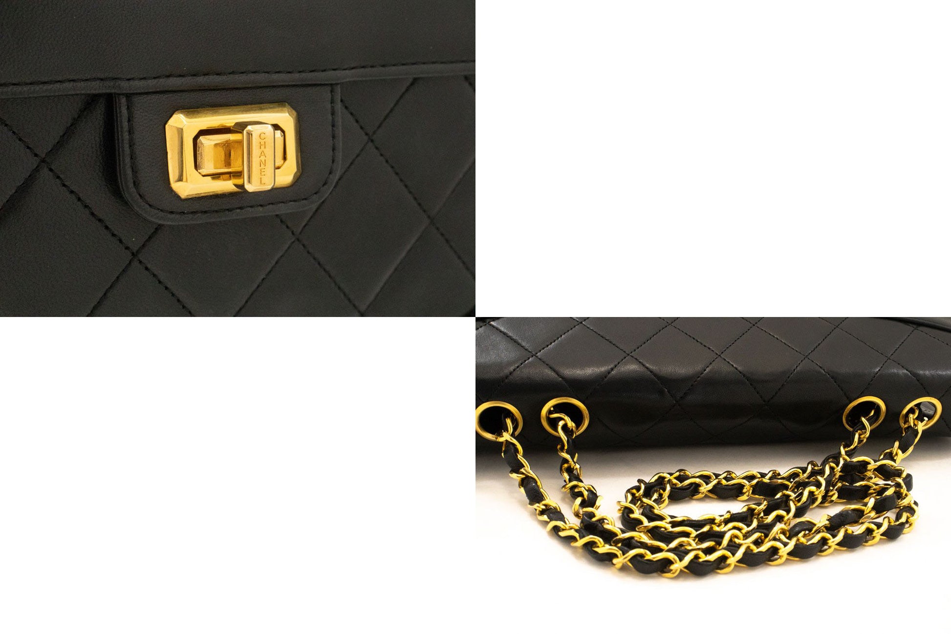 CHANEL Vintage Classic Chain Shoulder Bag Single Flap Quilted Lamb ag8 hannari-shop