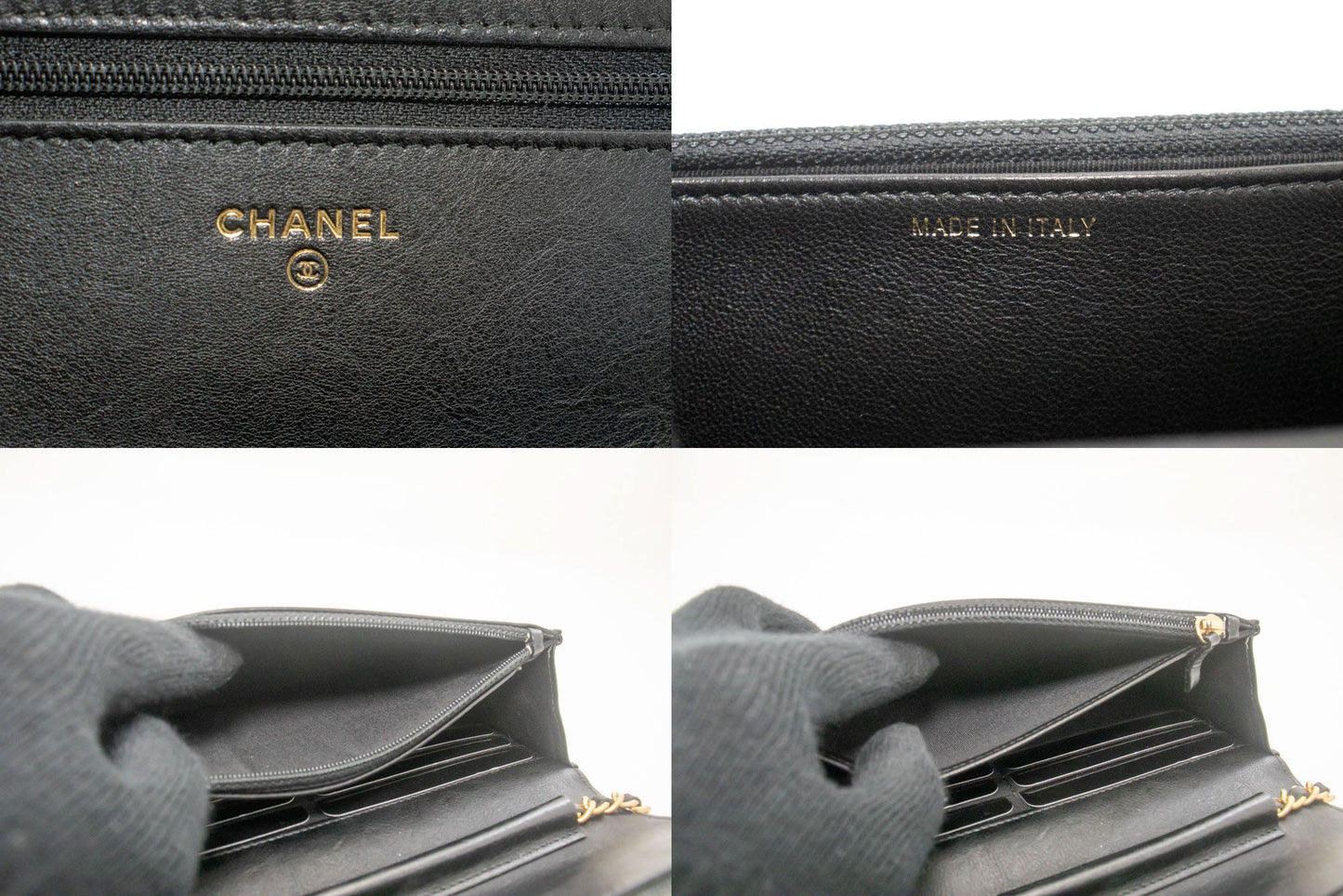 CHANEL V-Stitch Portemonnee Op Ketting WOC Ketting Schoudertas ab2 hannari-shop