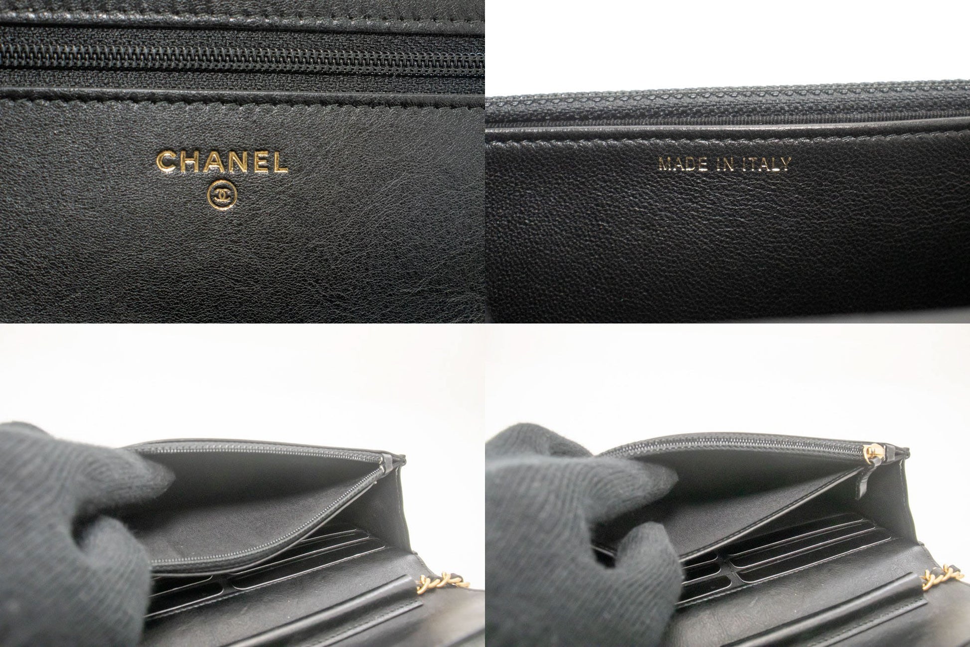 CHANEL V-Stitch Portemonnee Op Ketting WOC Ketting Schoudertas ab2 hannari-shop