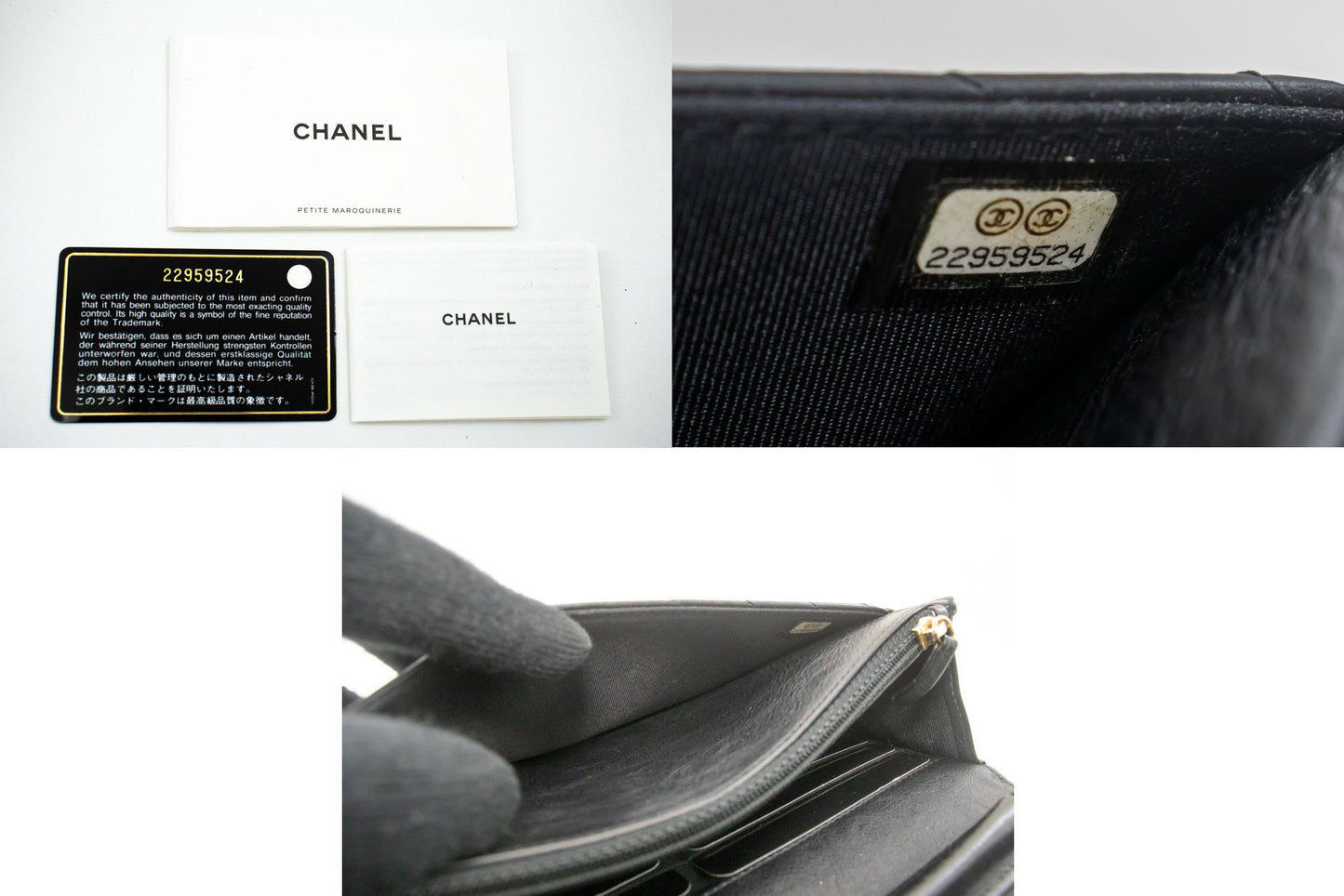 CHANEL V-Stitch Portemonnee Op Ketting WOC Ketting Schoudertas ab2 hannari-shop