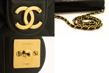 CHANEL Small Chain Shoulder Bag Clutch Black Quilted Flap Lambskin n85 hannari-shop