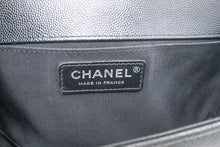 CHANEL Boy Grained Calfskin Chain Shoulder Bag Black Quilted Flap p96 hannari-shop