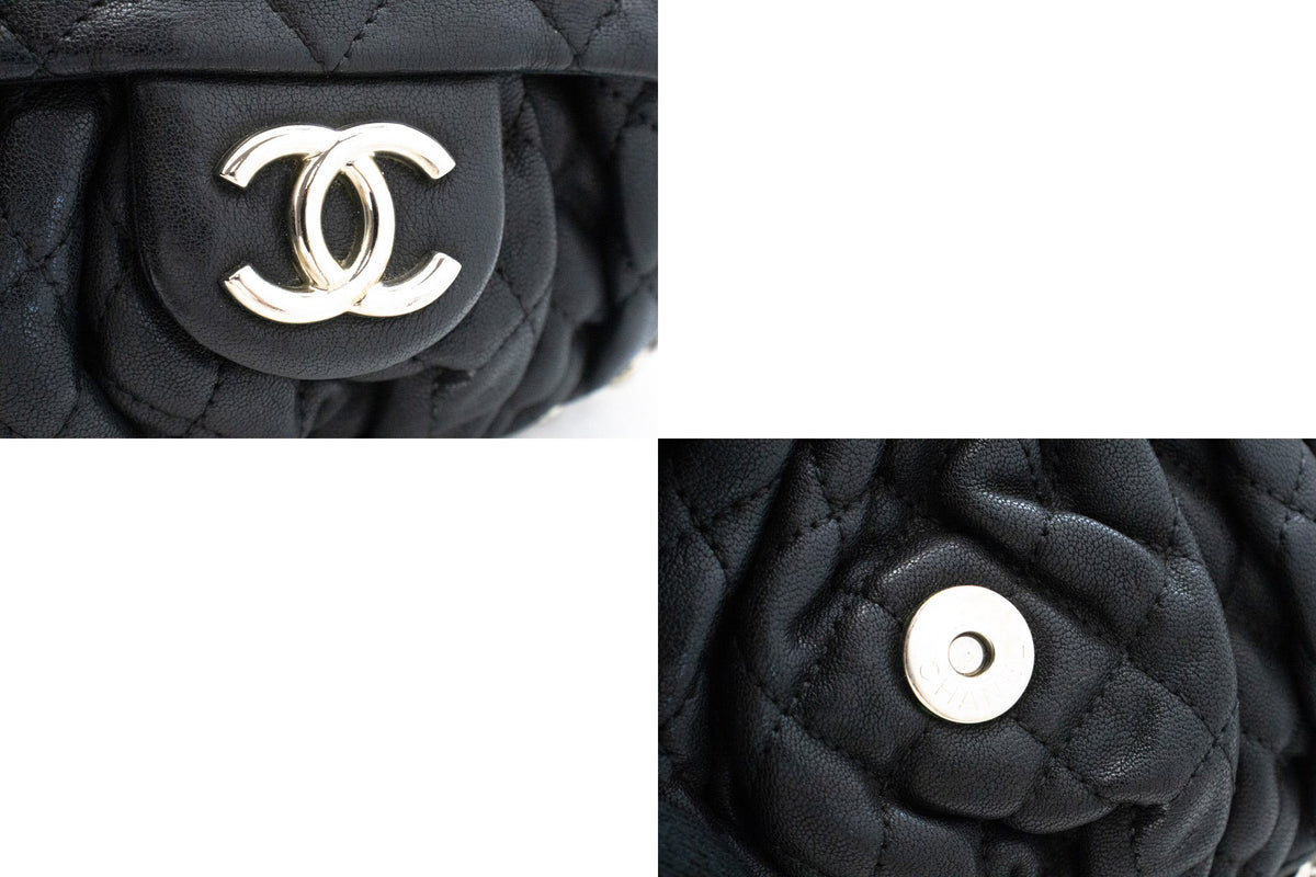 CHANEL Chain Around Small Shoulder Bag Crossbody Zwart kalfsleer ap7 — beslag hannari-shop