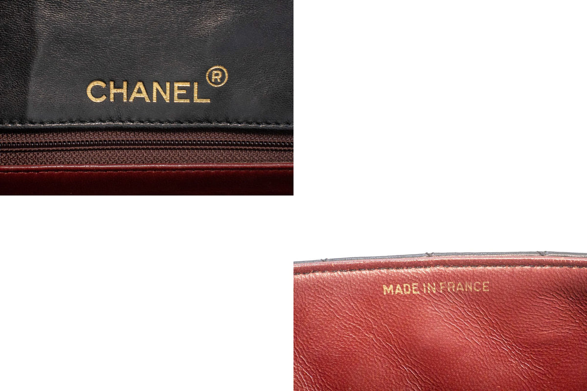 CHANEL Half Moon Chain Shoulder Bag Crossbody Black Quilted Flap am7 hannari-shop
