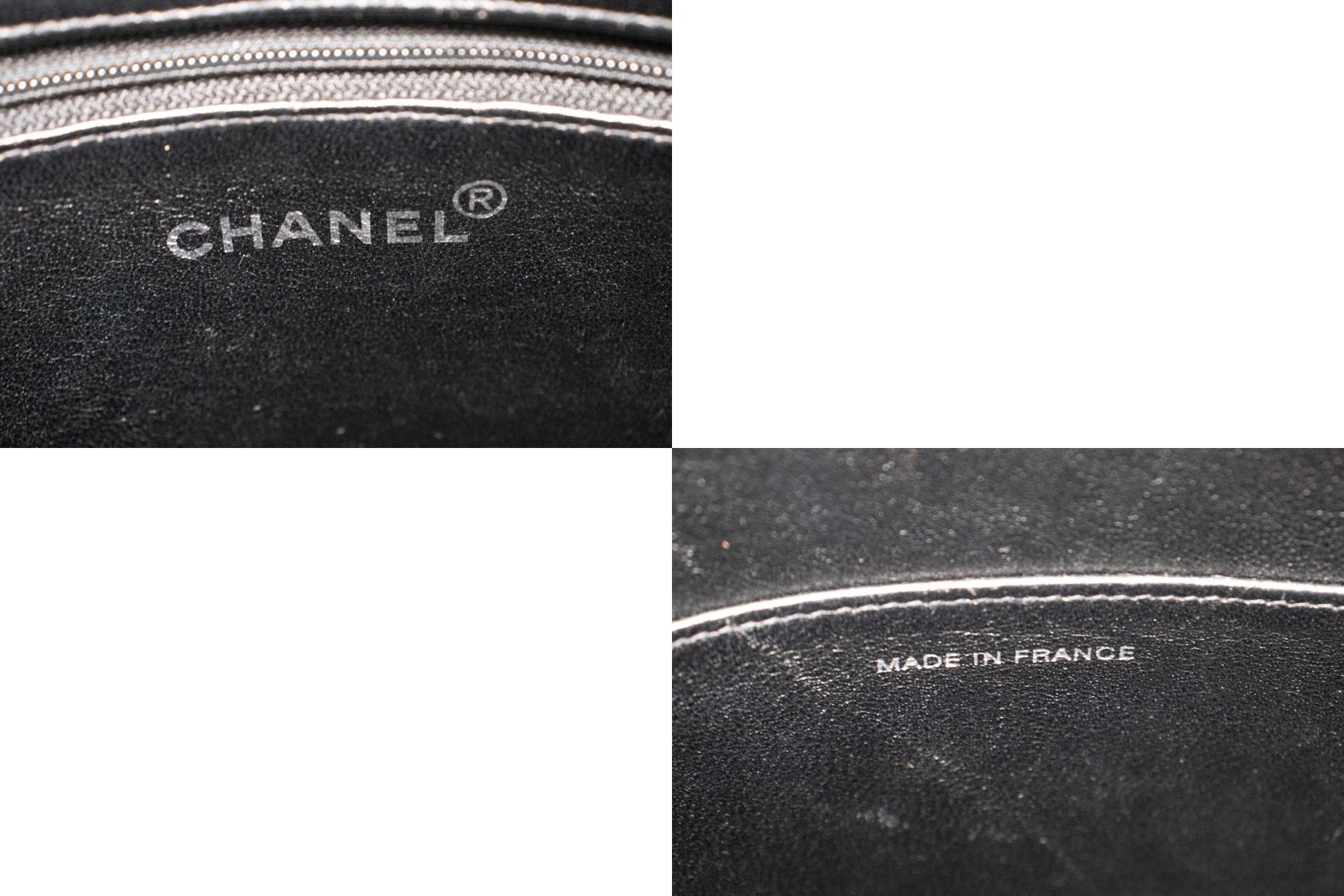 CHANEL Silver Medallion Caviar Schoudertas Winkel Tote Zwart SV n42 hannari-shop
