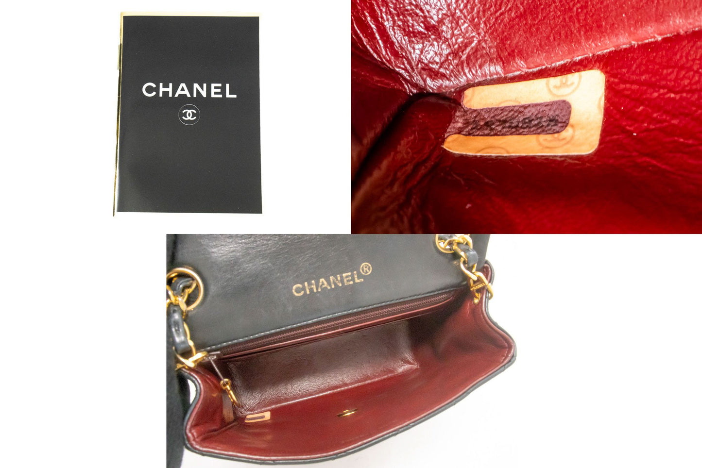 CHANEL Mini Square Small Chain Schoudertas Crossbody Zwart Lamsleer ag9 hannari-shop