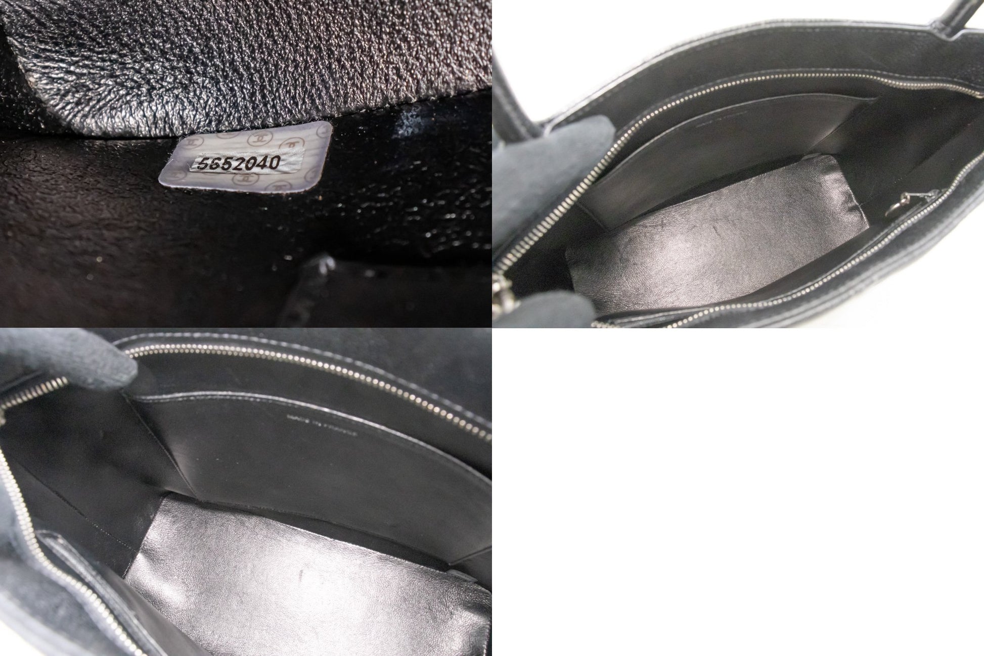 CHANEL Silver Medallion Caviar Schoudertas Winkel Tote Zwart SV n42 hannari-shop
