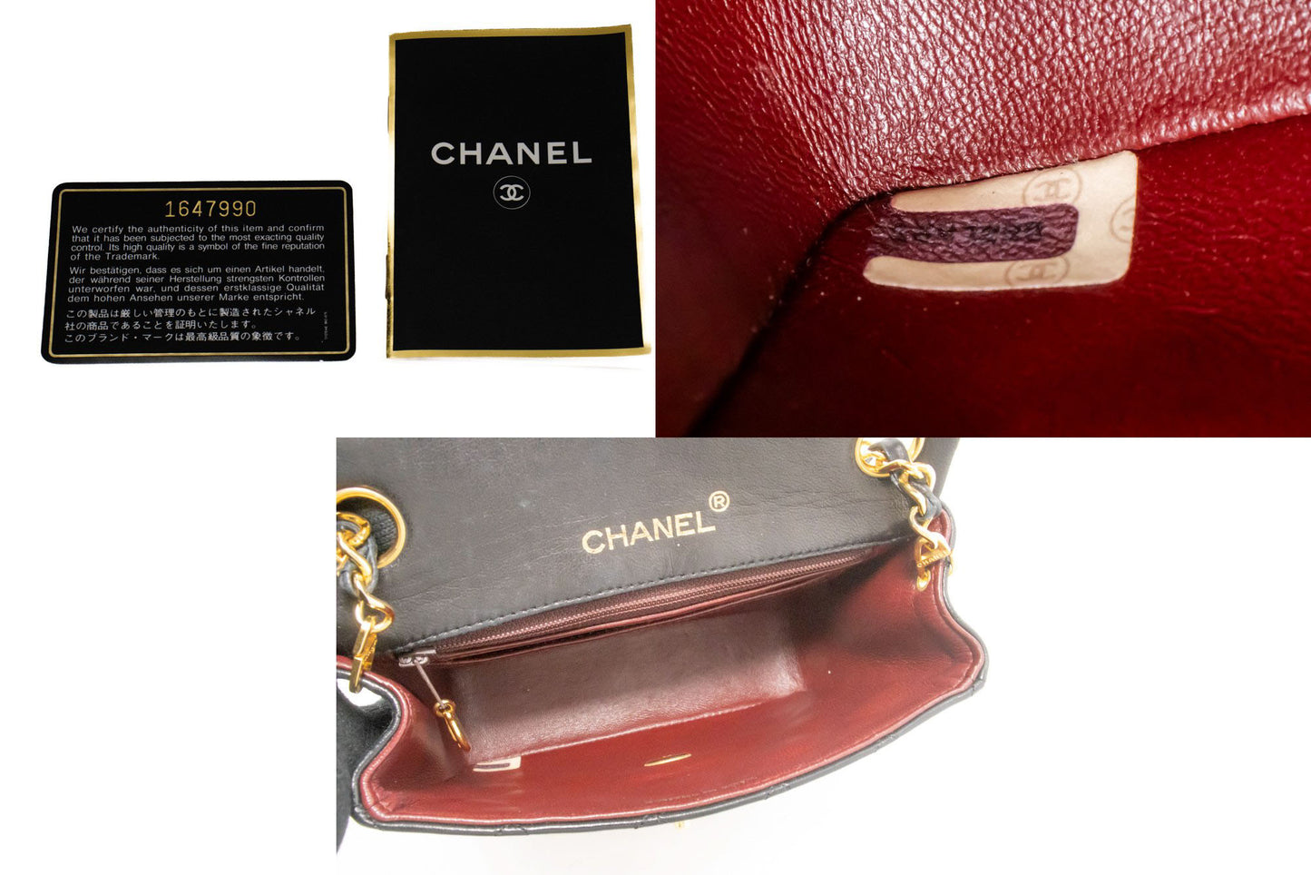 CHANEL Mini Square Kleine Chain Shoulder Bag Crossbody Zwart Lam ag7 hannari-shop