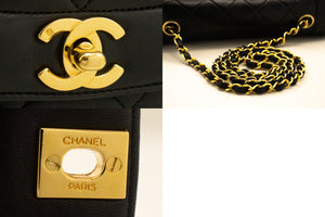 CHANEL Diana Flap Chain Shoulder Bag Black Quilted Lambskin Purse n76 hannari-shop