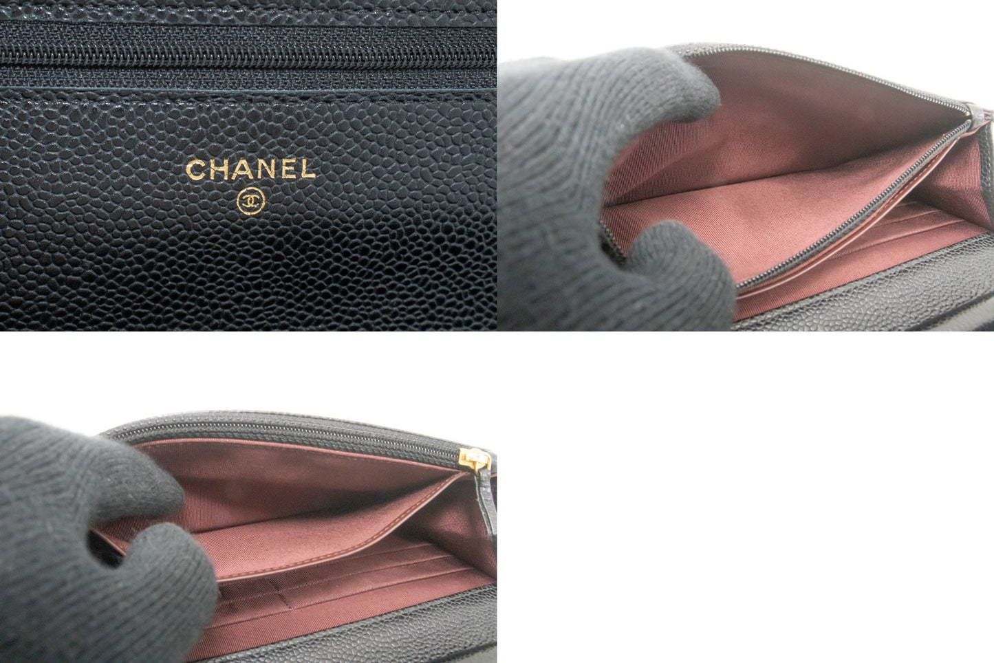 CHANEL Grained Calfskin Wallet On Chain WOC Black Shoulder Bag af8 hannari-shop