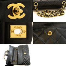 CHANEL Classic Double Flap 9" Chain Shoulder Bag Black Lambskin p57 hannari-shop
