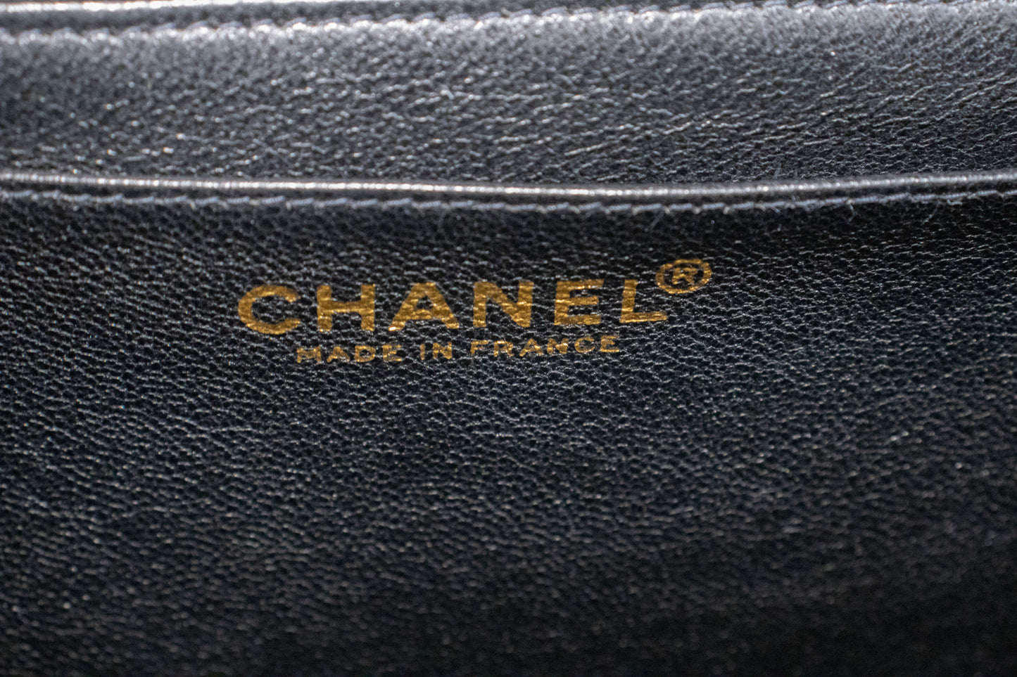 CHANEL Caviar Handtas Top Handle Tas Kelly Zwart Flap Leer Goud n63 hannari-shop