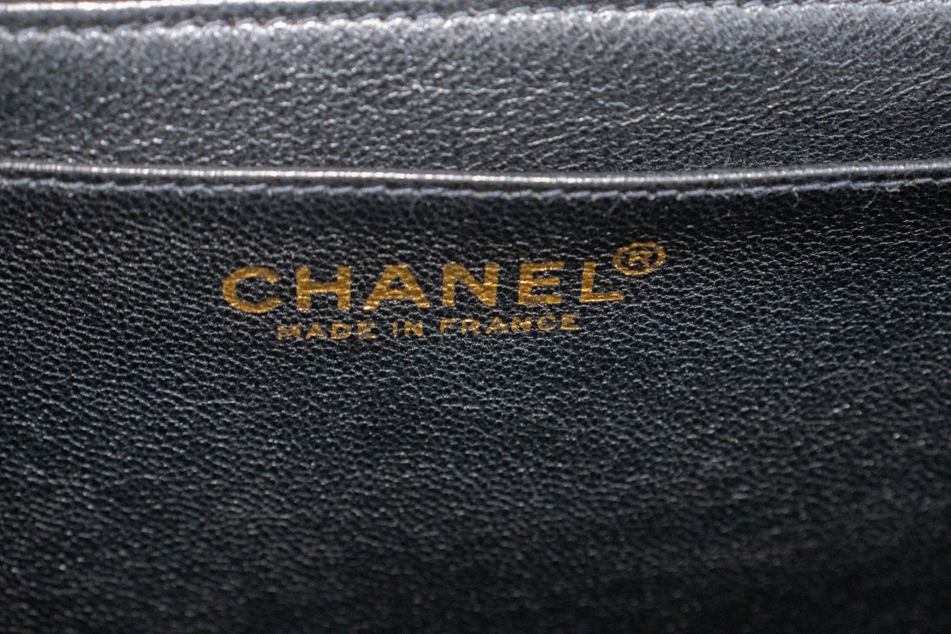 CHANEL Caviar Handtas Top Handle Tas Kelly Zwart Flap Leer Goud n63 hannari-shop