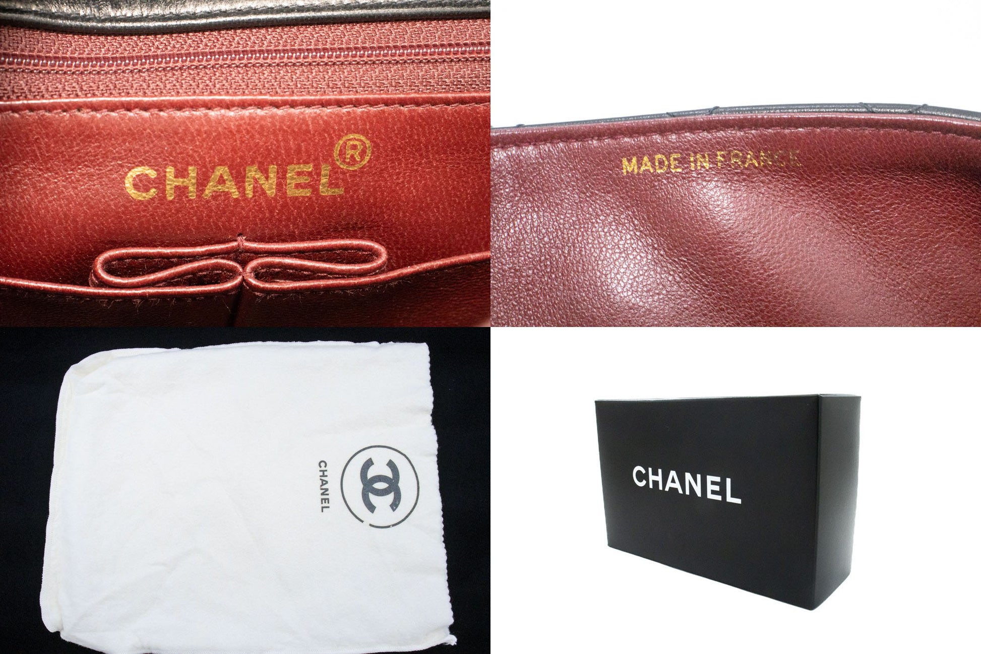 CHANEL Mini Square Small Chain Shoulder Bag Crossbody Black Lamb af9 hannari-shop
