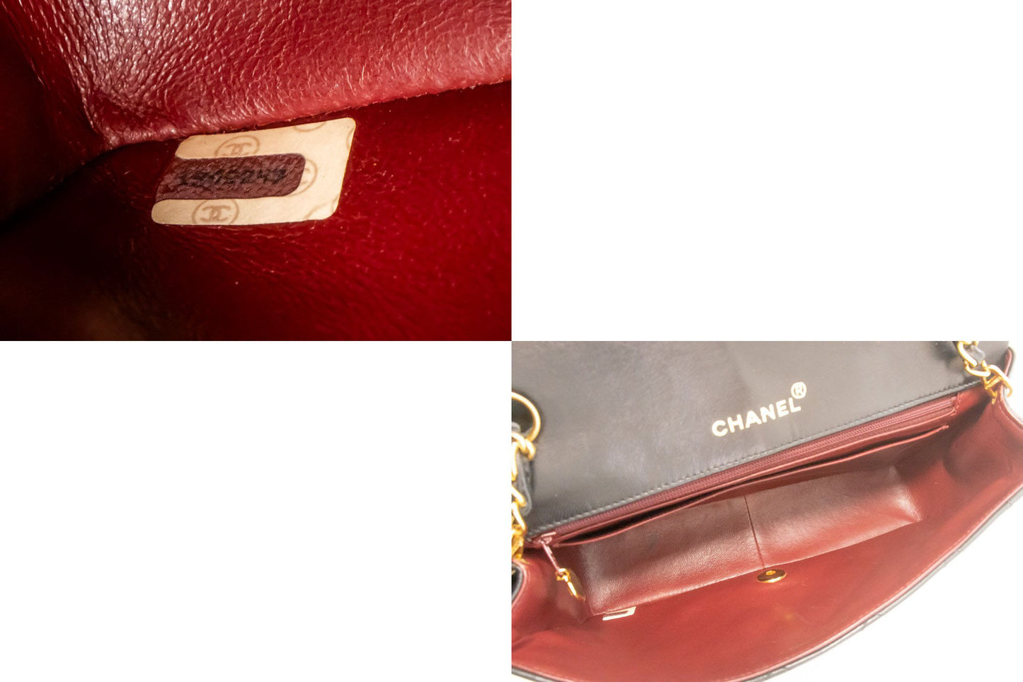 CHANEL Diana Flap Chain Schoudertas Zwart Gequilt Lamsschapenleer ak2 hannari-shop