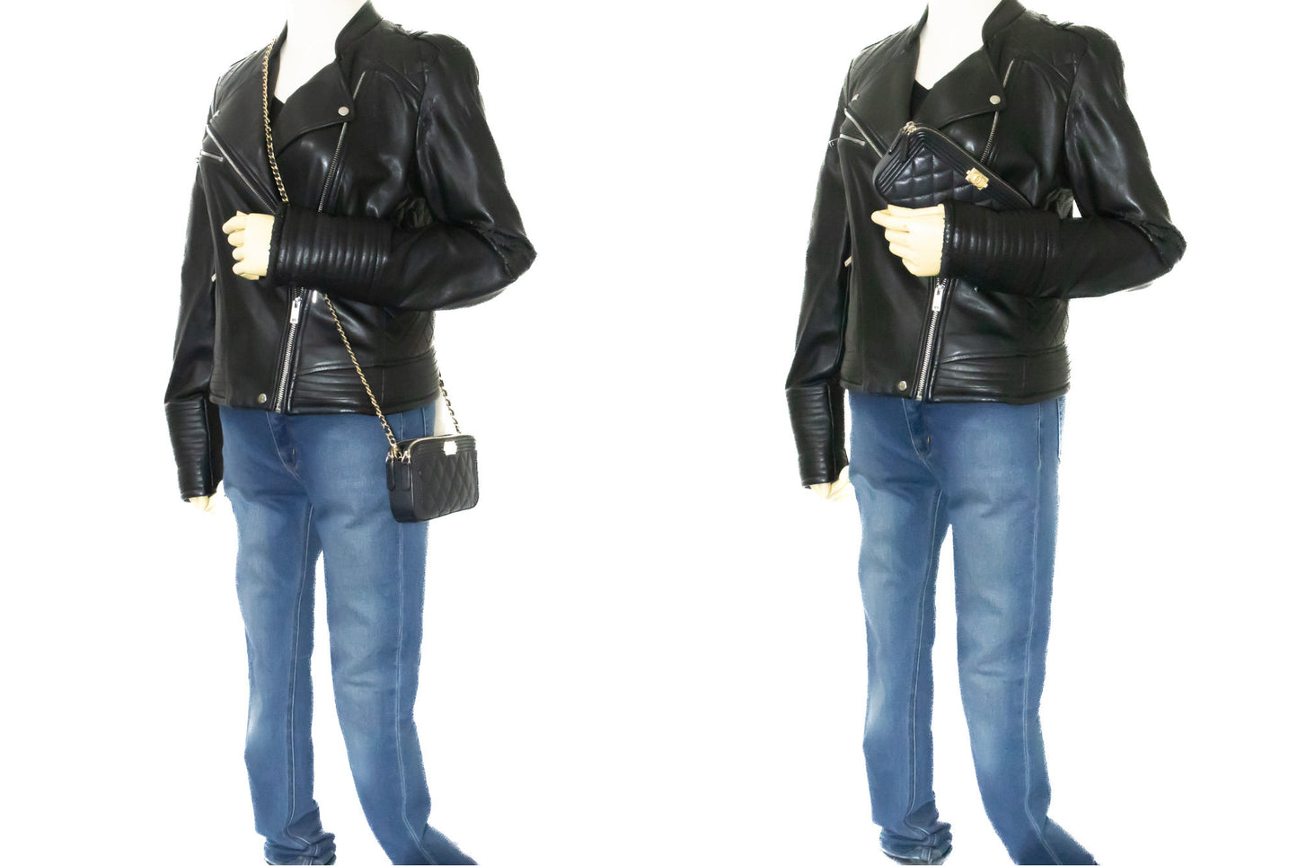 CHANEL Boy Zwarte Caviar Portemonnee Aan Ketting WOC Dubbele Ritssluiting Schoudertas n35 hannari-shop