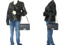 CHANEL Boy Grained Calfskin Chain Shoulder Bag Black Quilted Flap p96 hannari-shop