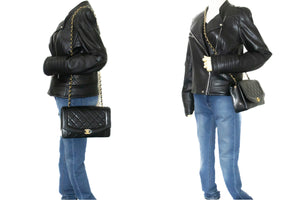 CHANEL Diana Flap Chain Shoulder Bag Black Quilted Lambskin Purse n76 hannari-shop