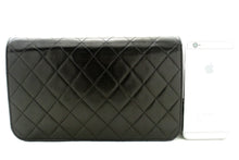 CHANEL Full Flap Chain Shoulder Bag Clutch Black Quilted Lambskin L87 hannari-shop