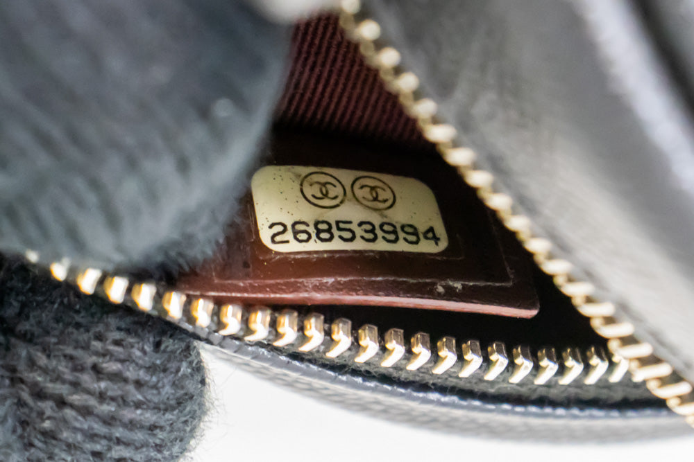 CHANEL Round Zip Caviar Kleine Chain Schoudertas Zwart Gequilte m55 hannari-shop