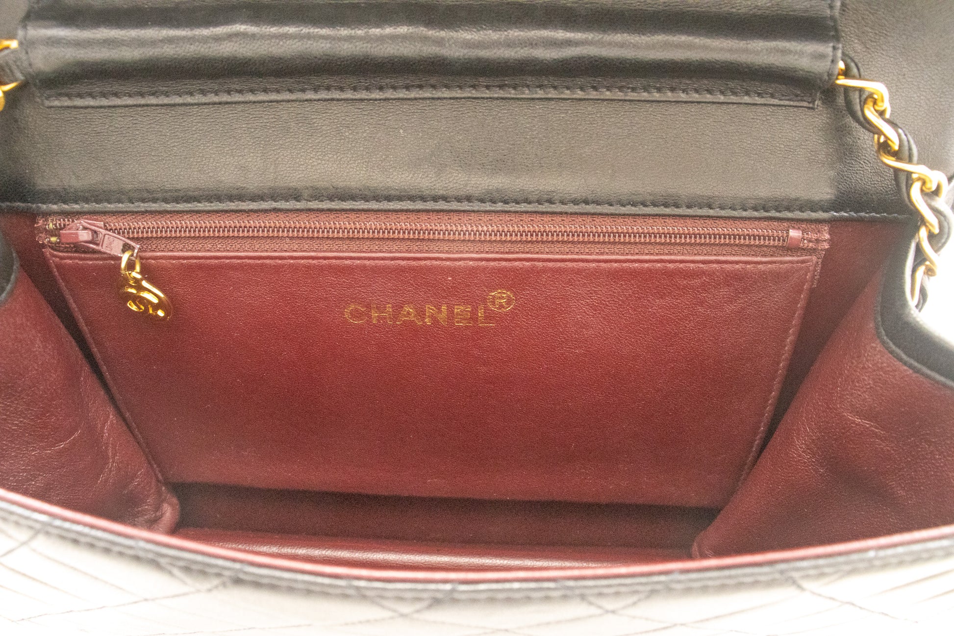 CHANEL Chain Shoulder Bag Clutch Zwart Gequilt Flap Lamsleer Tas k13 hannari-shop