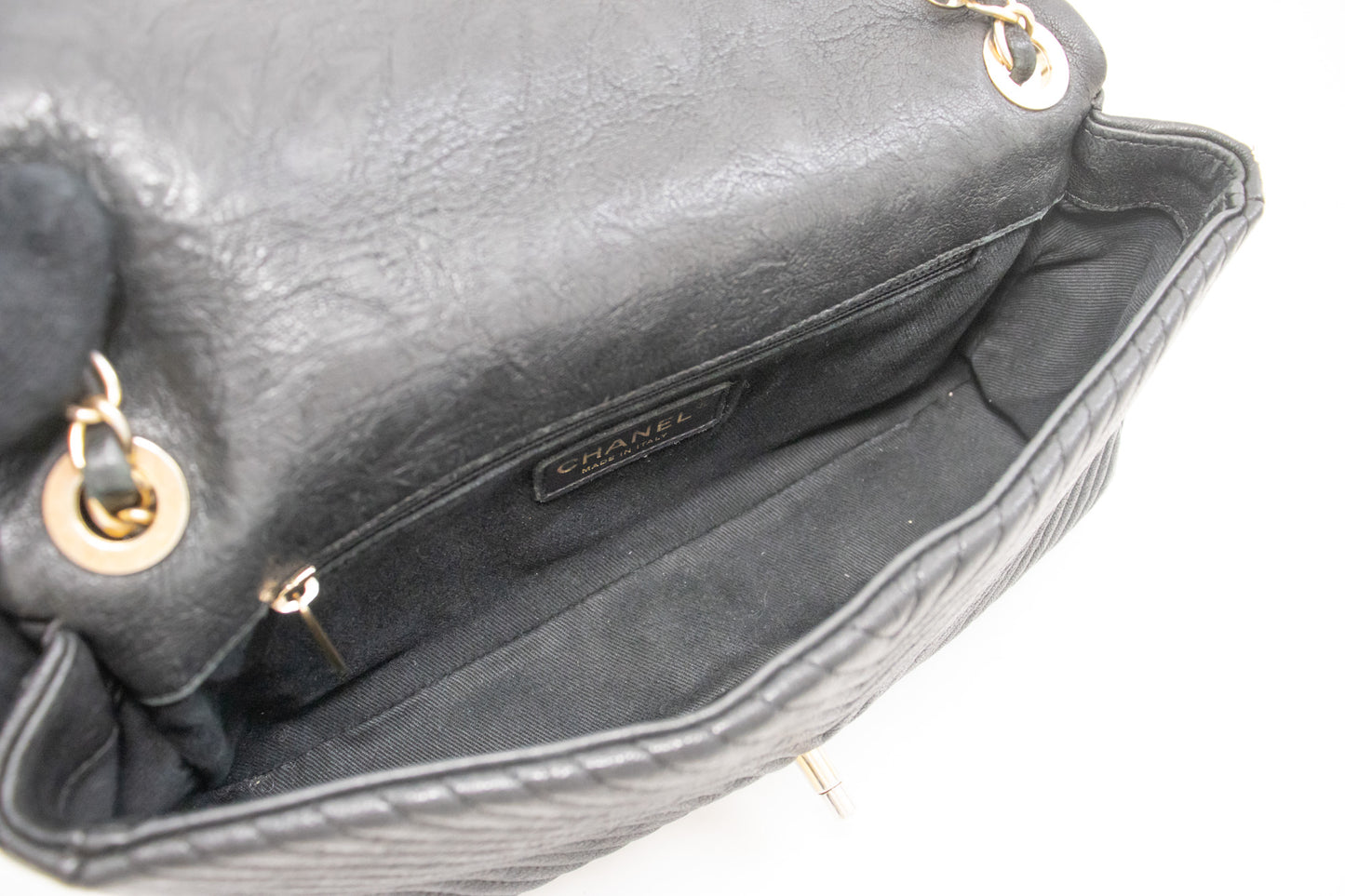 Chanel Chevron V-Stitch Leren Chain Schoudertas Enkel Klep Mat k59 hannari-shop