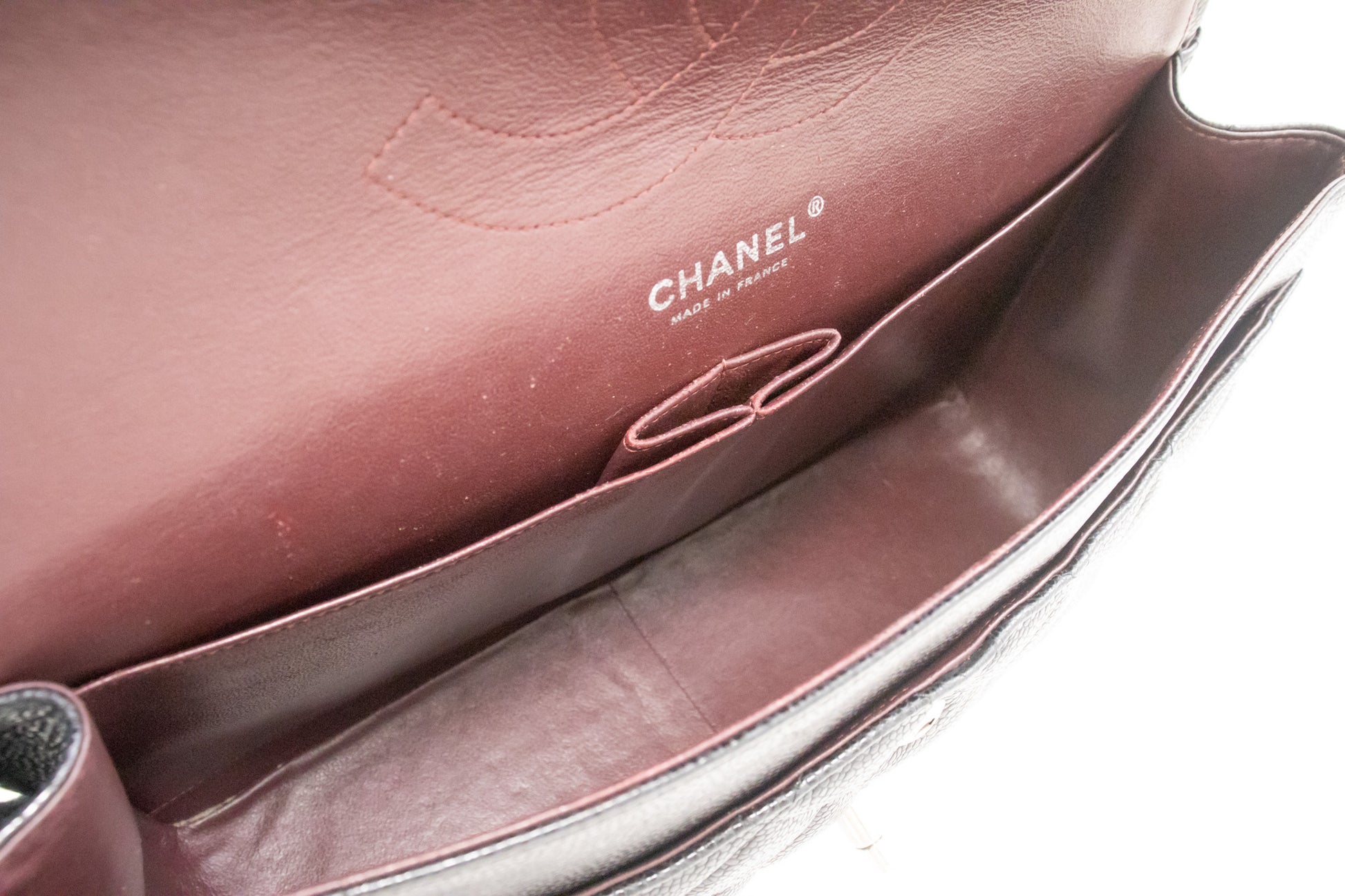 CHANEL Grained Calfskin Large Chain Shoulder Bag W Flap SV Classic L06 hannari-shop