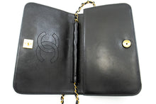 CHANEL Full Flap Chain Shoulder Bag Clutch Black Quilted Lambskin L87 hannari-shop