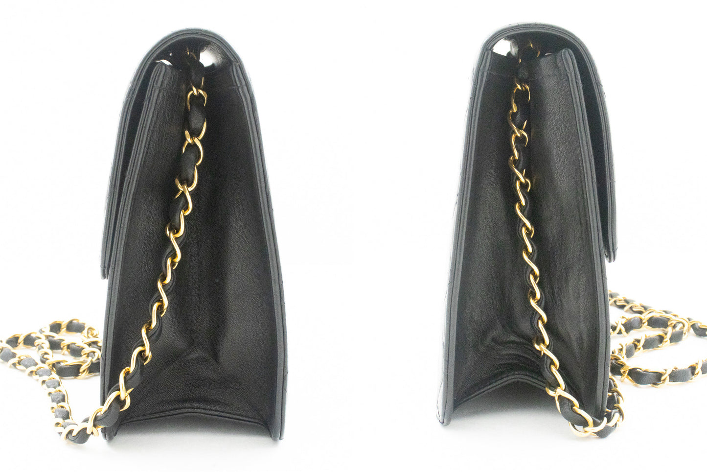 CHANEL Chain Shoulder Bag Clutch Zwart Gequilt Flap Lamsleer Tas k13 hannari-shop