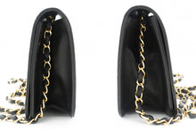 CHANEL Full Flap Chain Shoulder Bag Clutch Black Quilted Lambskin L87 hannari-shop