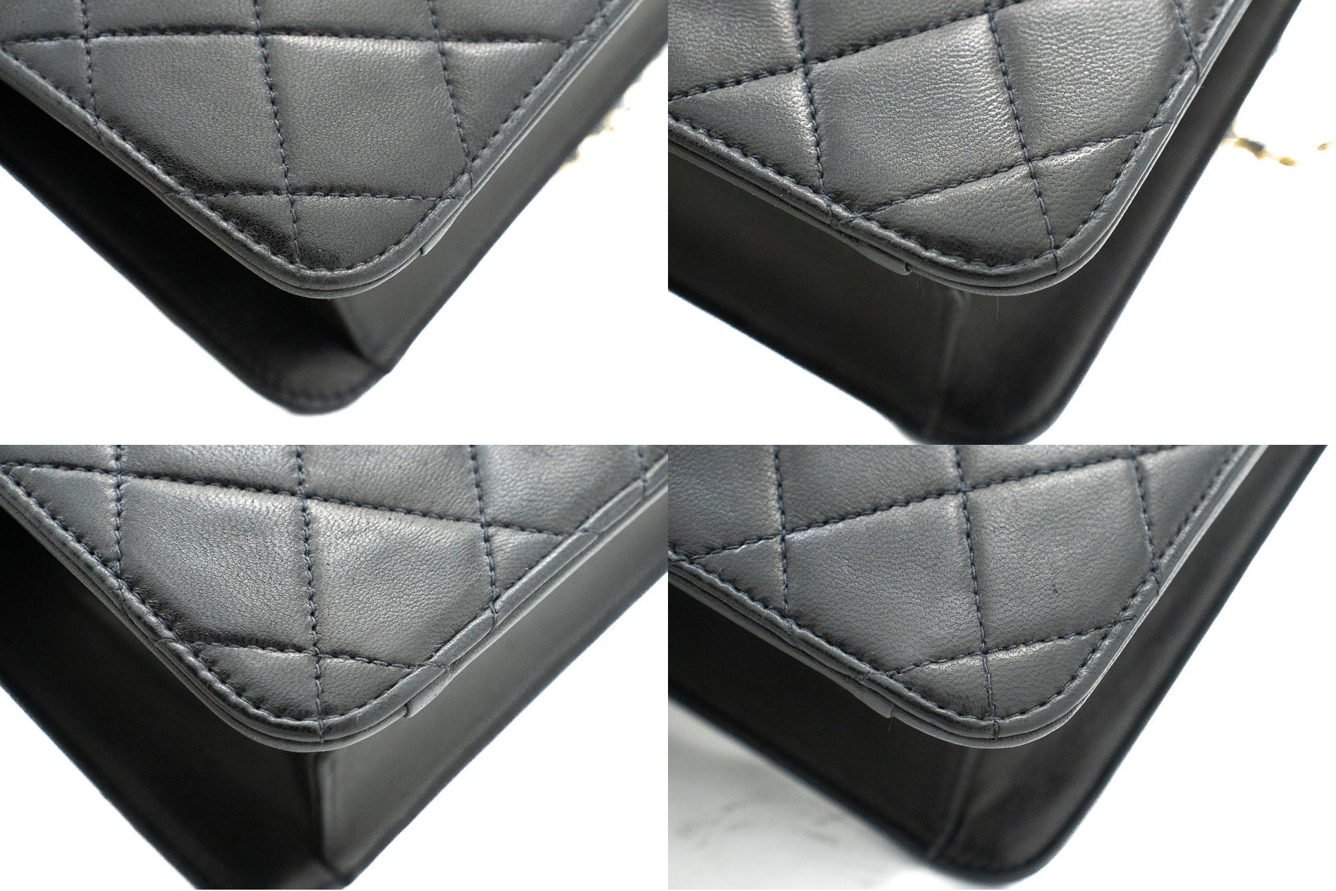CHANEL Chain Shoulder Bag Clutch Zwart Gequilt Flap Lamsleer Tas k13 hannari-shop