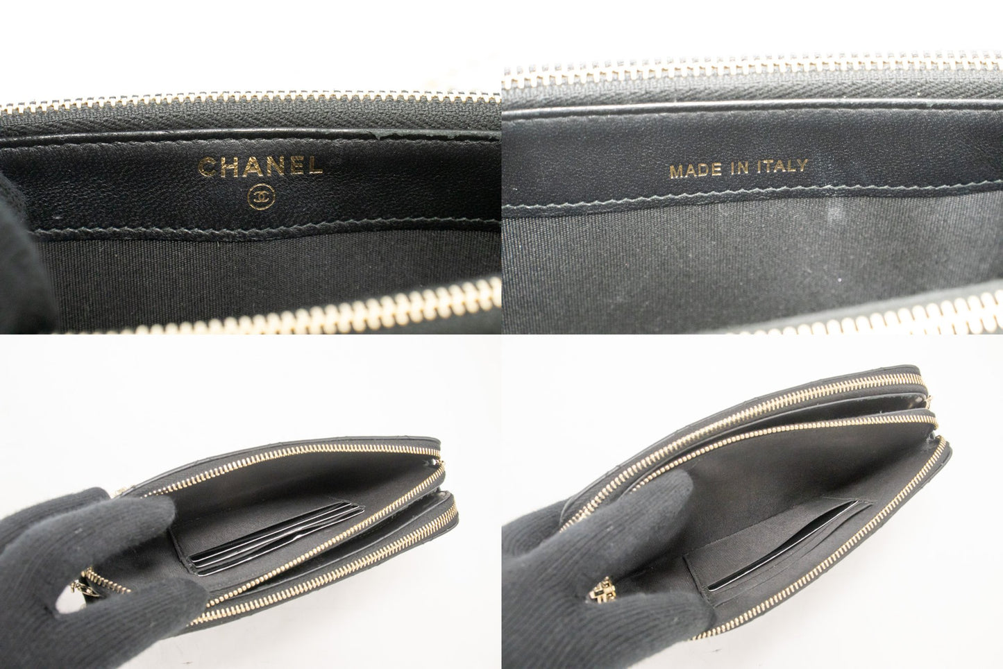 CHANEL Lambskin Pearl Wallet On Chain WOC Double Zip Chain Bag L17 hannari-shop