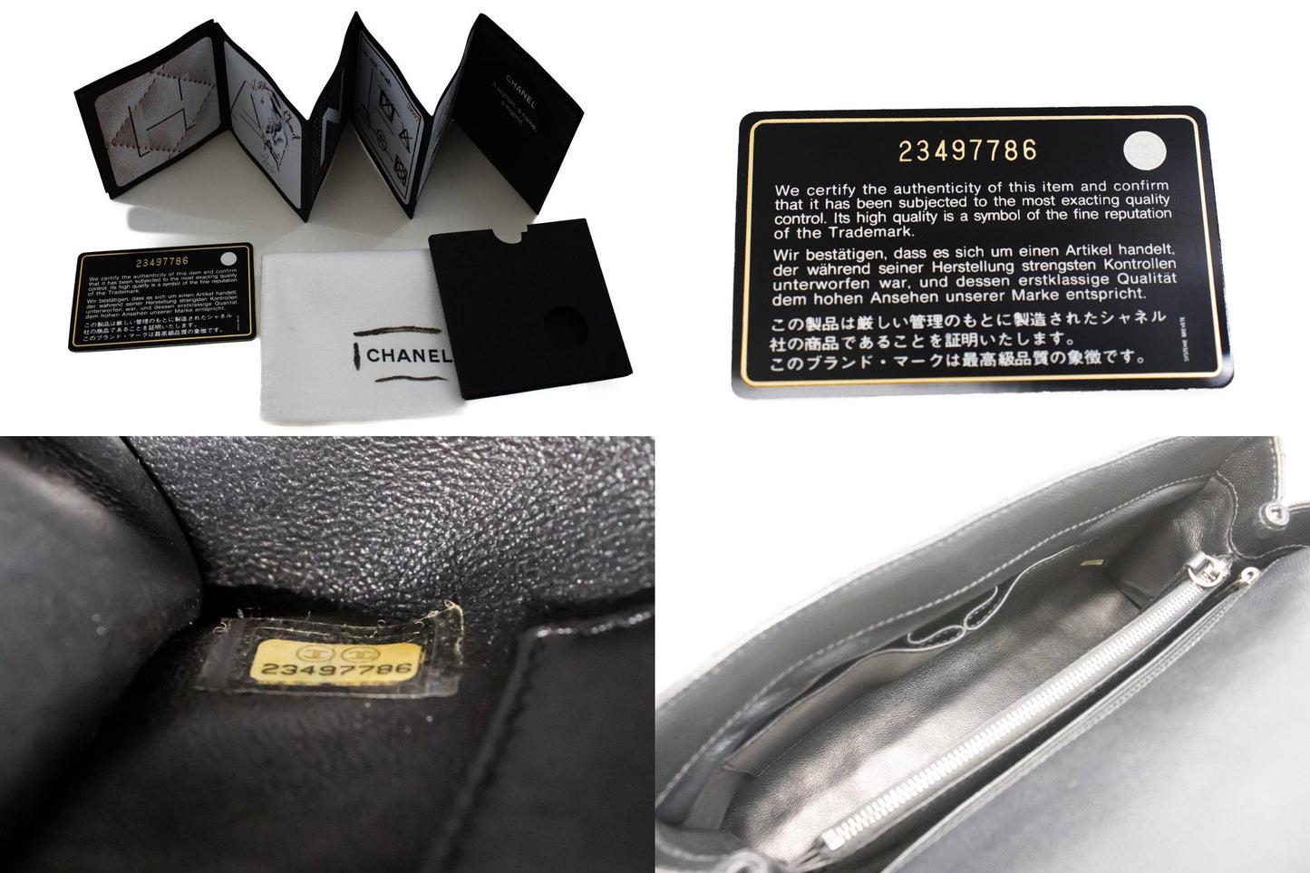 CHANEL 2 Way Top Handle Handtas Schoudertas Zwart Caviar Leder L52 hannari-shop